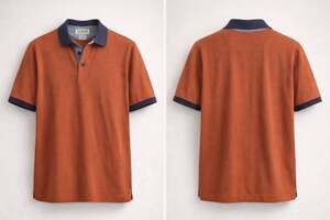 L.L. Bean Casco Bay Polo Shirt Mens XL Reg Orange Blue Short Sleeve 100% Cotton
